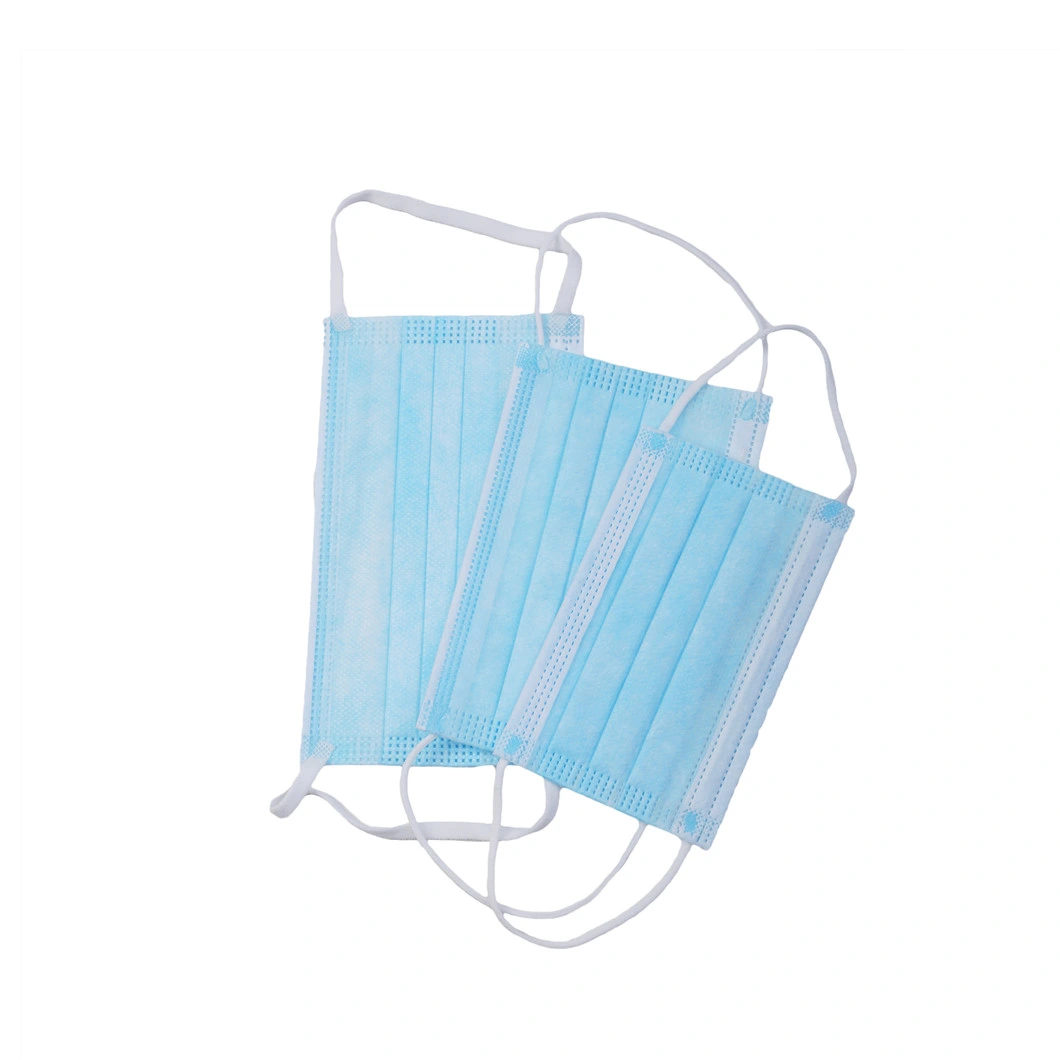 Disposable Mask Wholesale CE Standard Disposable Surgical Hospital Blue Face Mask 50PCS Per Box En 14683 Dust Earloop Face Masker Hospital Medical Use